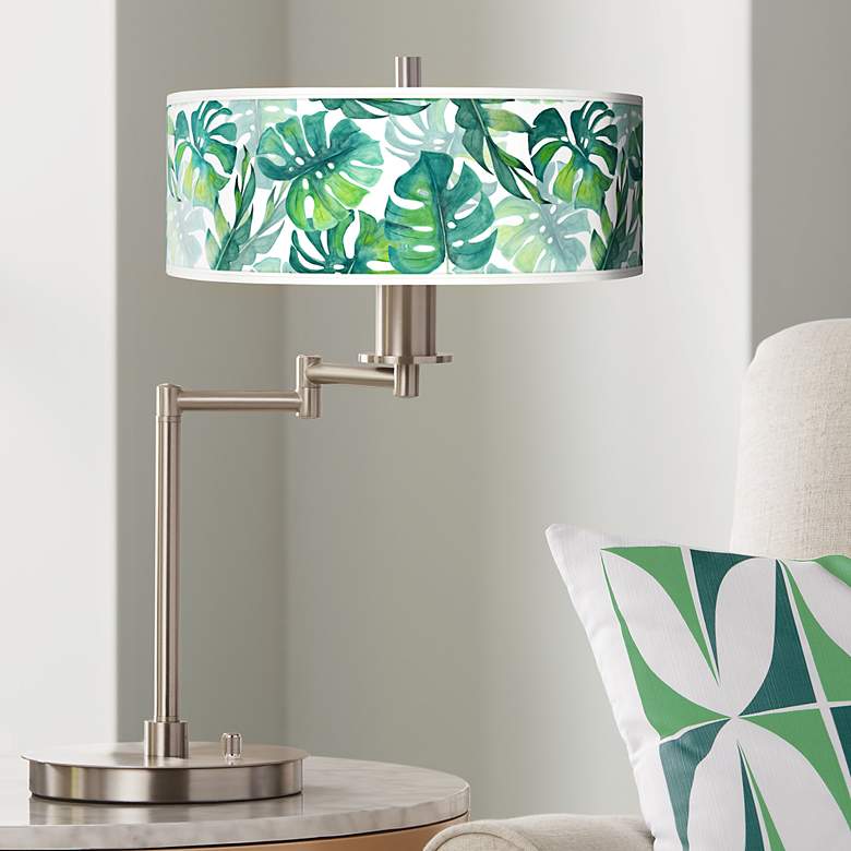 Image 1 Tropical Giclee Shade Tropical Style LED Swing Arm Desk Lamp