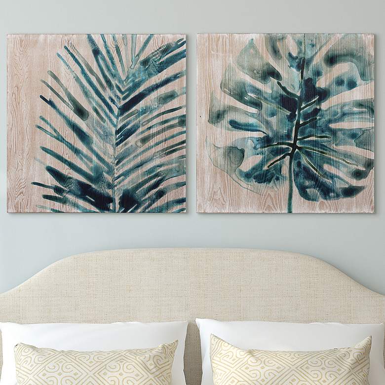 Image 1 Tropical Jewell 24 inch Square 2-Piece Giclee Wood Wall Art Set