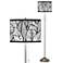 Tropical Leaves Brushed Nickel Pull Chain Floor Lamp