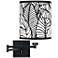 Tropical Leaves Espresso Bronze Swing Arm Wall Lamp