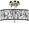 Tropical Leaves Giclee 14" Wide Ceiling Light