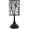 Tropical Leaves Giclee Black Droplet Table Lamp