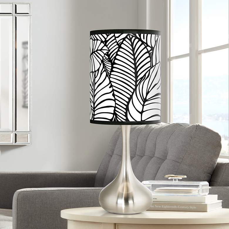 Image 1 Tropical Leaves Giclee Droplet Table Lamp