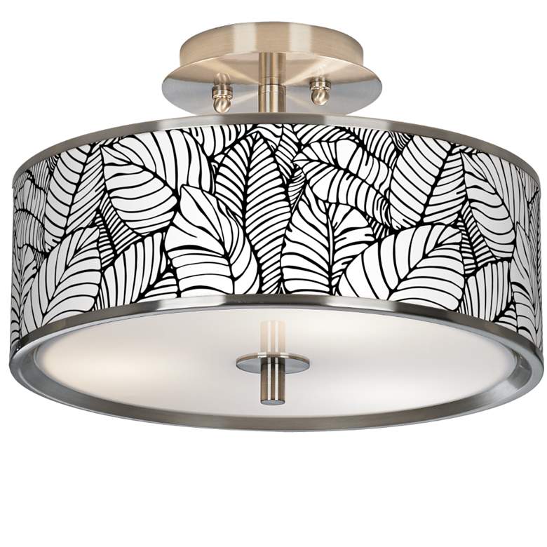 Image 1 Tropical Leaves Giclee Glow 14" Wide Ceiling Light