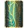 Tropical Leaves Gold Metallic Cylinder Lamp Shade 8x8x11(Spider)