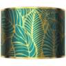 Tropical Leaves Gold Metallic Drum Shade 15.5x15.5x11 (Spider)
