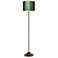 Tropical Leaves Gold Metallic Giclee Glow Bronze Club Floor Lamp