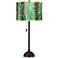 Tropical Leaves Gold Metallic Tiger Bronze Club Table Lamp