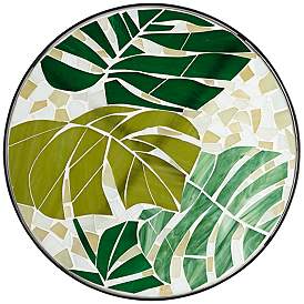 Image5 of Tropical Leaves Mosaic Black Outdoor Accent Table more views