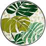 Tropical Leaves Mosaic Black Outdoor Accent Tables Set of 2