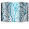 Tropical Leaves Silver Metallic Giclee Shade 12x12x8.5 (Spider)