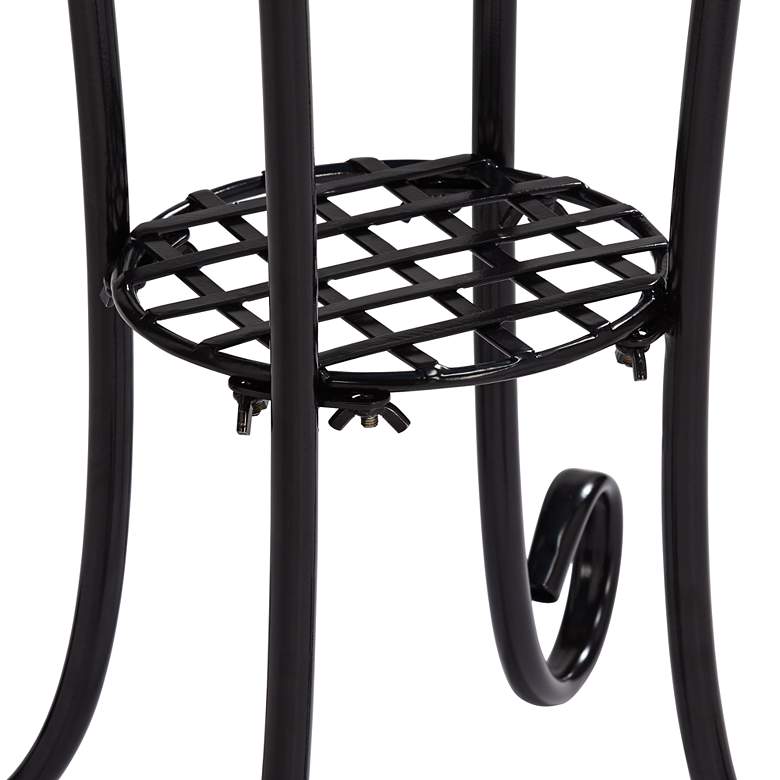 Image 6 Tropical Leaves Tiffany-Style Mosaic Black Outdoor Accent Table more views