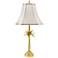 Tropical Palm Tree 25" Brass Table Lamp with Off-White Shade