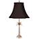 Tropical Palm Tree Pewter Table Lamp with Black Shade