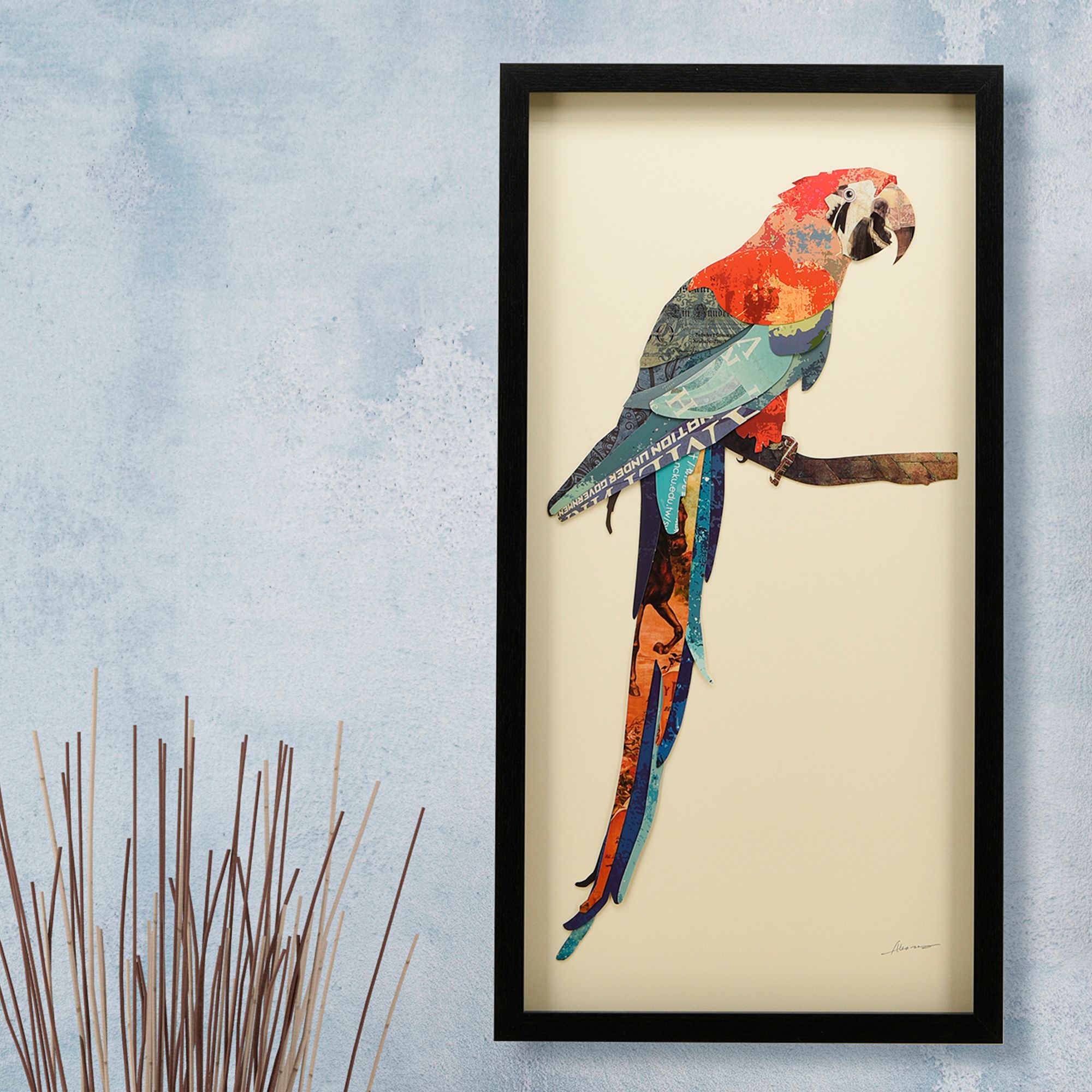 Parrot wall outlet art