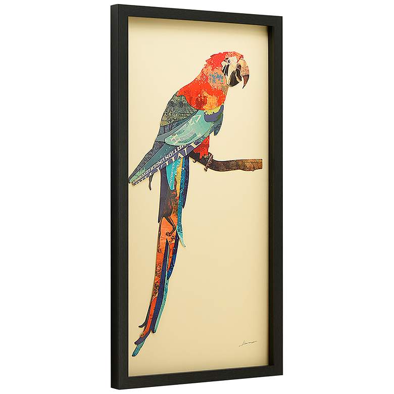 Image 4 Tropical Parrot 33" High Dimensional Collage Framed Wall Art more views