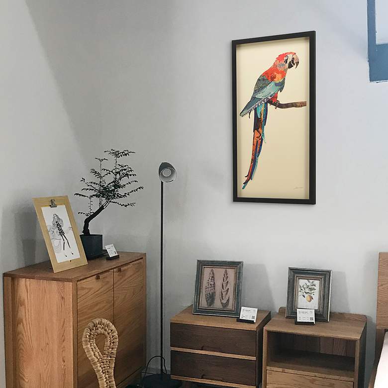 Image 5 Tropical Parrot 33" High Dimensional Collage Framed Wall Art more views