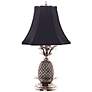 Tropical Pewter Black Shade Pineapple Table Lamp