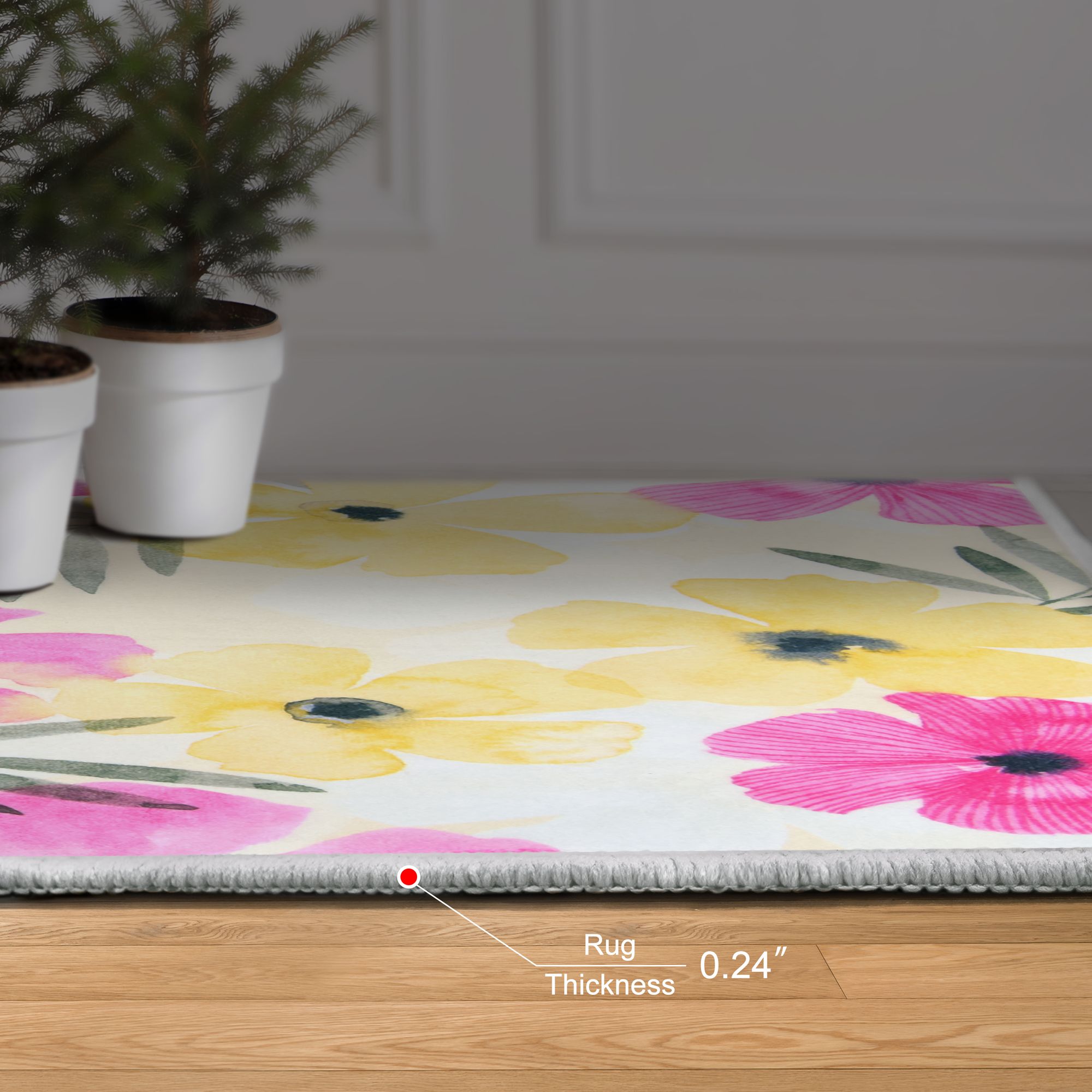 Image 7 Tropical Posies 5'x8'Hand Washable Flowers Power-loomed Art Area Rug more views