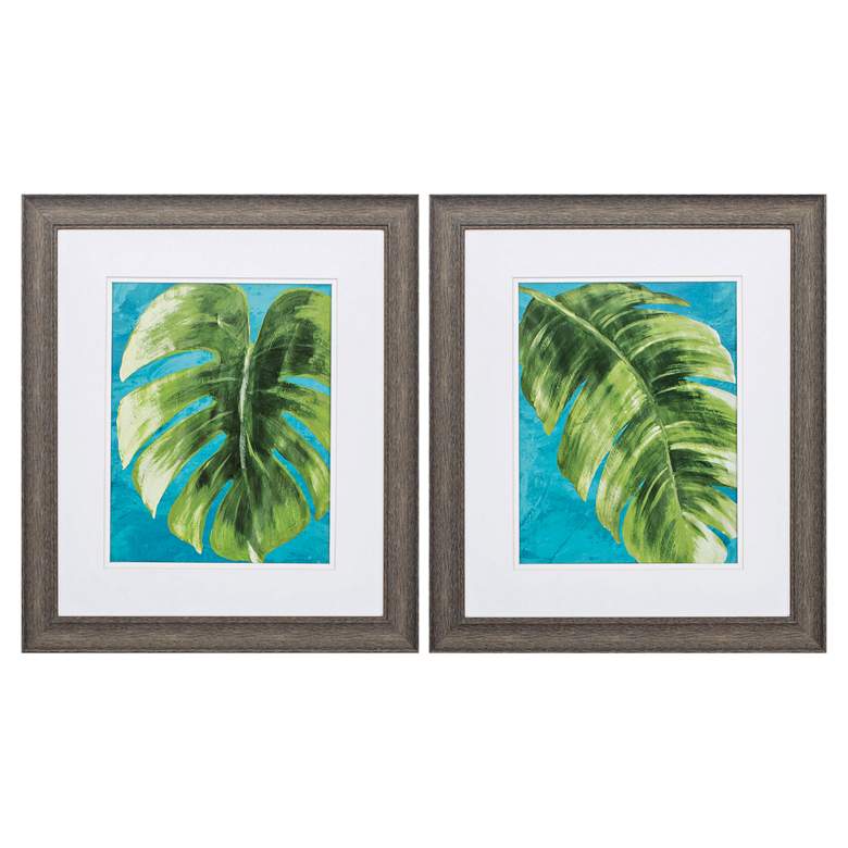 Image 1 Tropical Split 22" High 2-Piece Framed Wall Art Set