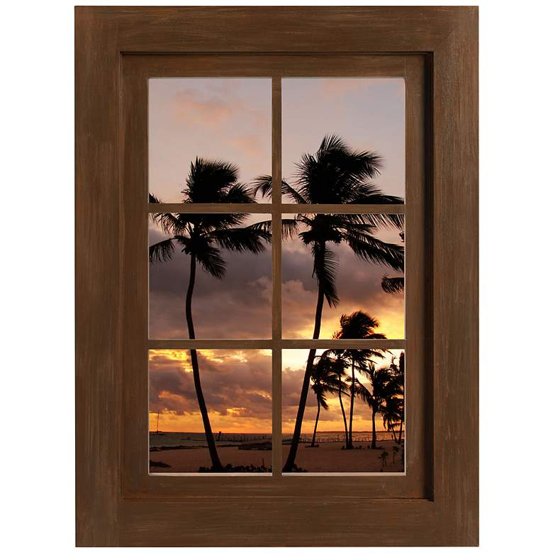 Image 2 Tropical Sunset Window Wall Decal