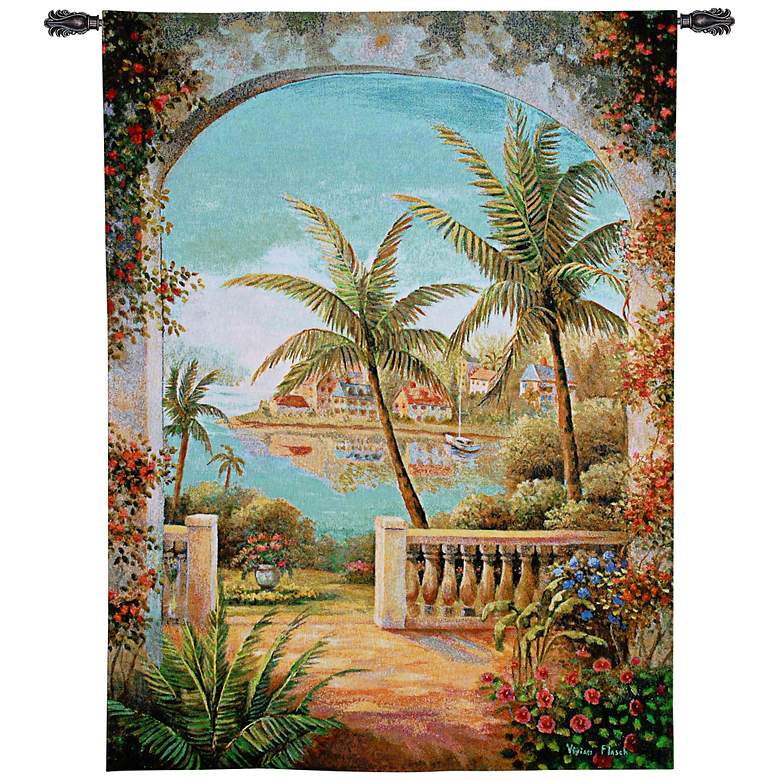 Image 1 Tropical Terrace II 54 inch High Wall Tapestry