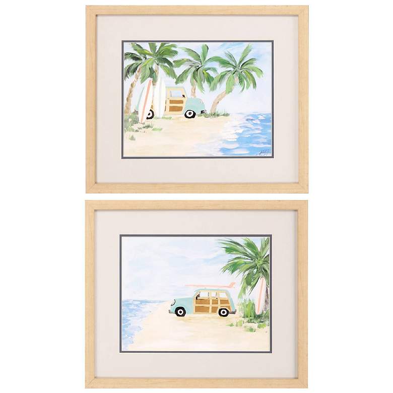 Image 1 Tropical Vacation 21"W x 18"H Framed Art Set of 2