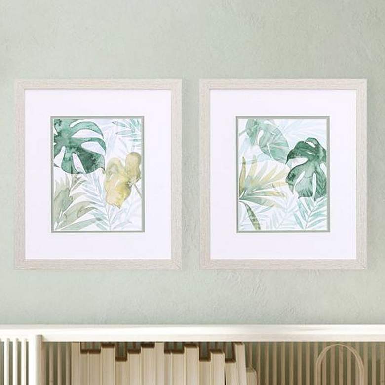 Image 2 Tropical Whisper 16 inch High 2-Piece Framed Wall Art Set