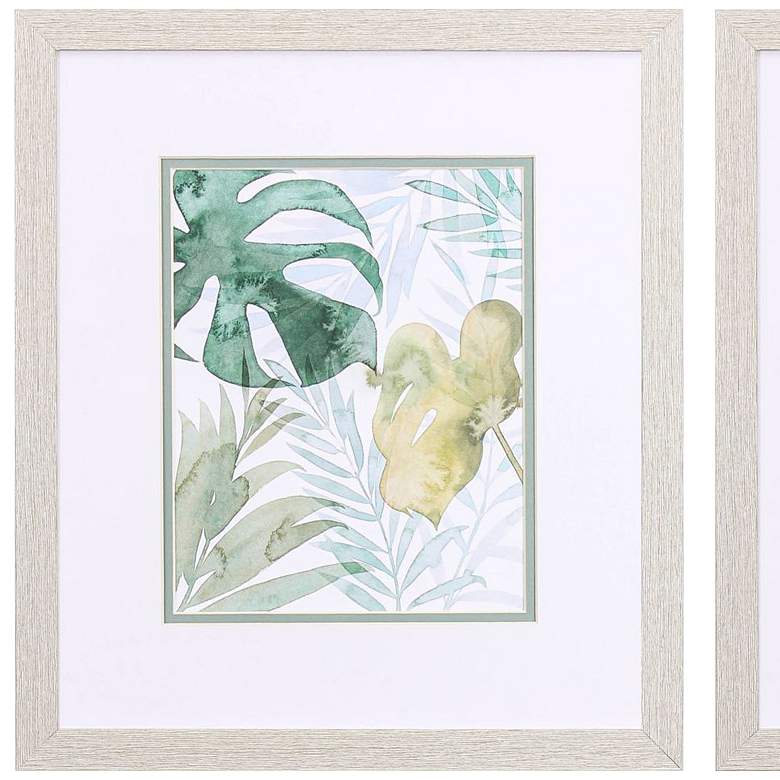 Image 4 Tropical Whisper 16 inch High 2-Piece Framed Wall Art Set more views