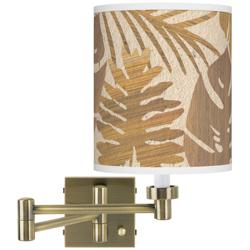Tropical Woodwork Antique Brass Swing Arm Wall Lamp