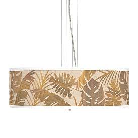 Image1 of Tropical Woodwork Giclee 24" Wide 4-Light Pendant Chandelier