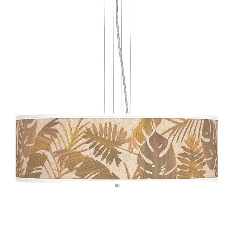 Image 1 Tropical Woodwork Giclee 24 inch Wide 4-Light Pendant Chandelier