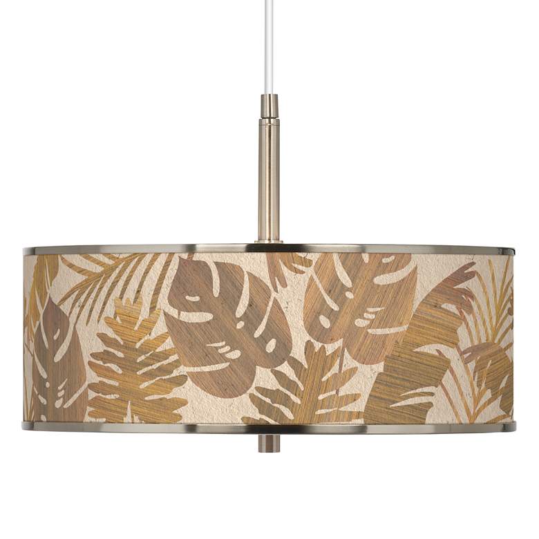 Image 1 Tropical Woodwork Giclee Glow 16 inch Wide Pendant Light
