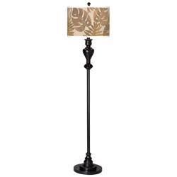 Tropical Woodwork Giclee Glow Black Bronze Floor Lamp