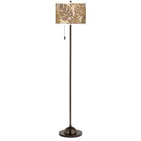 Image2 of Tropical Woodwork Giclee Glow Bronze Club Floor Lamp