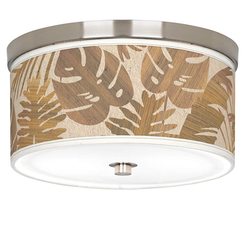 Image 1 Tropical Woodwork Giclee Nickel 10 1/4" Wide Ceiling Light