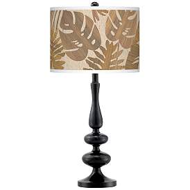 Image1 of Tropical Woodwork Giclee Paley Black Table Lamp