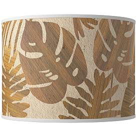 Image1 of Tropical Woodwork Giclee Round Drum Lamp Shade 15.5x15.5x11 (Spider)