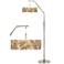 Tropical Woodwork Giclee Shade Arc Floor Lamp