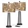 Tropical Woodwork Susan Dark Bronze USB Table Lamps Set of 2