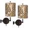 Tropical Woodwork Tessa Bronze Swing Arm Wall Lamps Set of 2