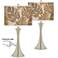 Tropical Woodwork Trish Brushed Nickel Touch Table Lamps Set of 2