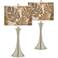 Tropical Woodwork Trish Brushed Nickel Touch Table Lamps Set of 2