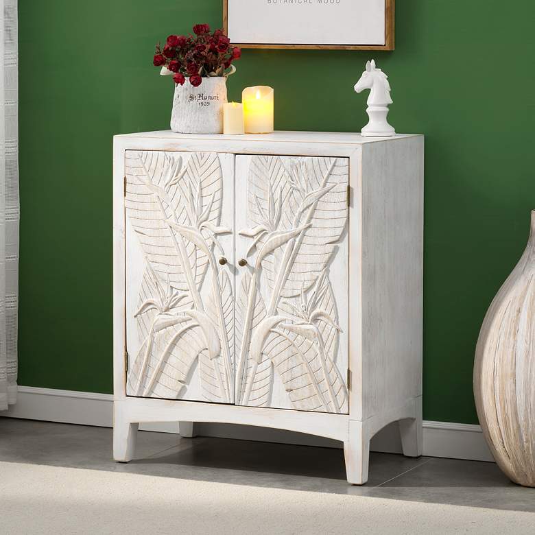 Image 1 Tropics White Wash 24" Wide 2-Door Wood Cabinet