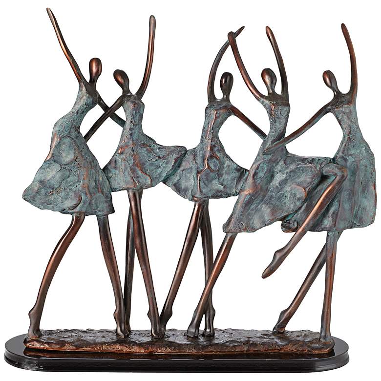 Image 1 Troupe of 5 Ballet Dancers 15 3/4 inch High Sculpture