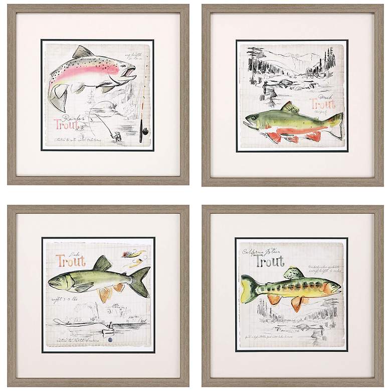 Image 3 Trout Journal 21 inch Square 4-Piece Framed Wall Art Set