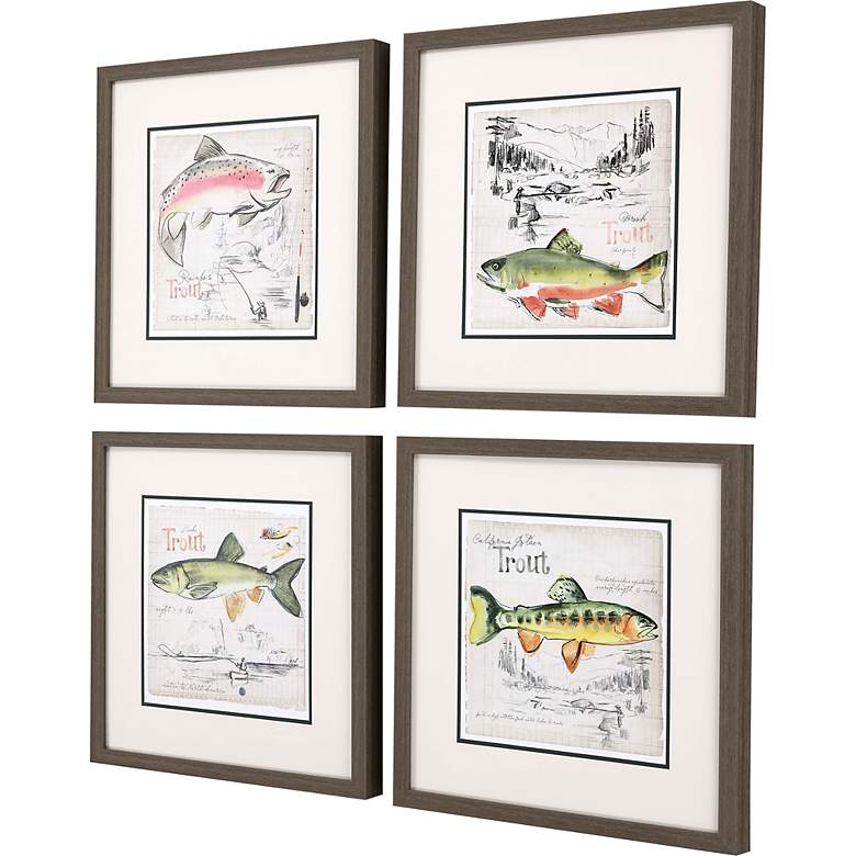 Image 5 Trout Journal 21 inch Square 4-Piece Framed Wall Art Set more views