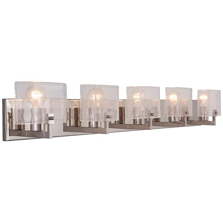 Image 1 Trouvaille 42 1/2 inch Wide Polished Nickel 5-Light Bath Light