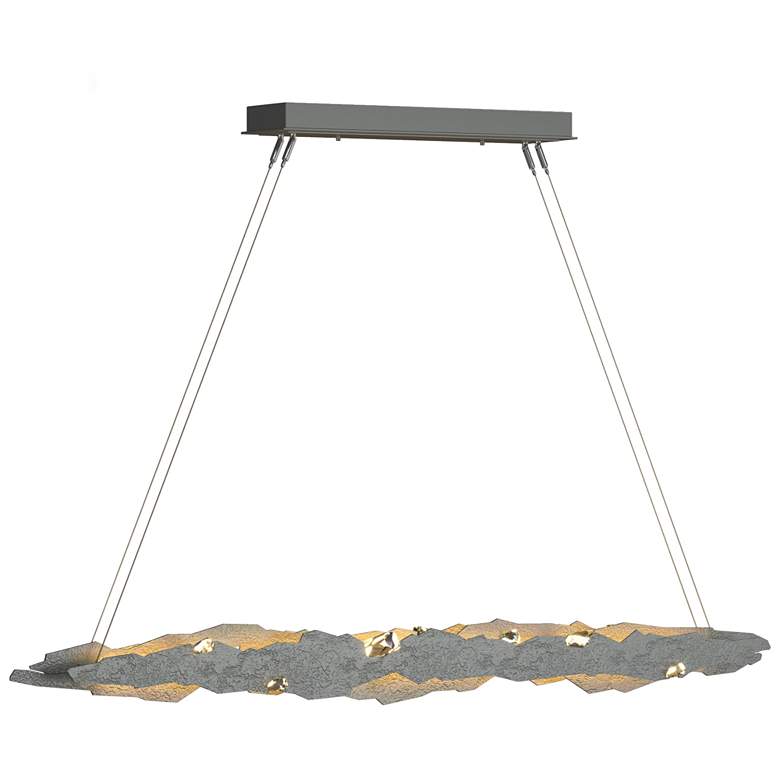 Image 1 Trove 52.6"W Crystal Accented Vintage Platinum Standard LED Pendant