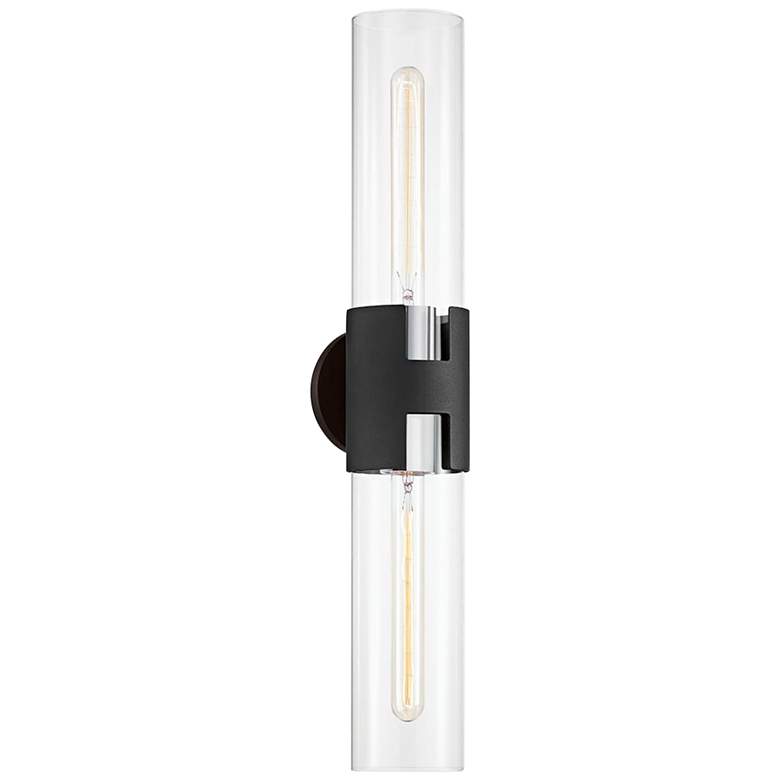 Image 1 Troy Amado 25 3/4" High Textured Black Nickel 2-Light Wall Sconce